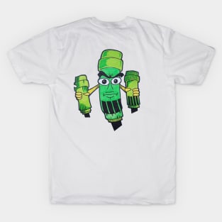 Graffiti Style Green Marker Pen Character T-Shirt